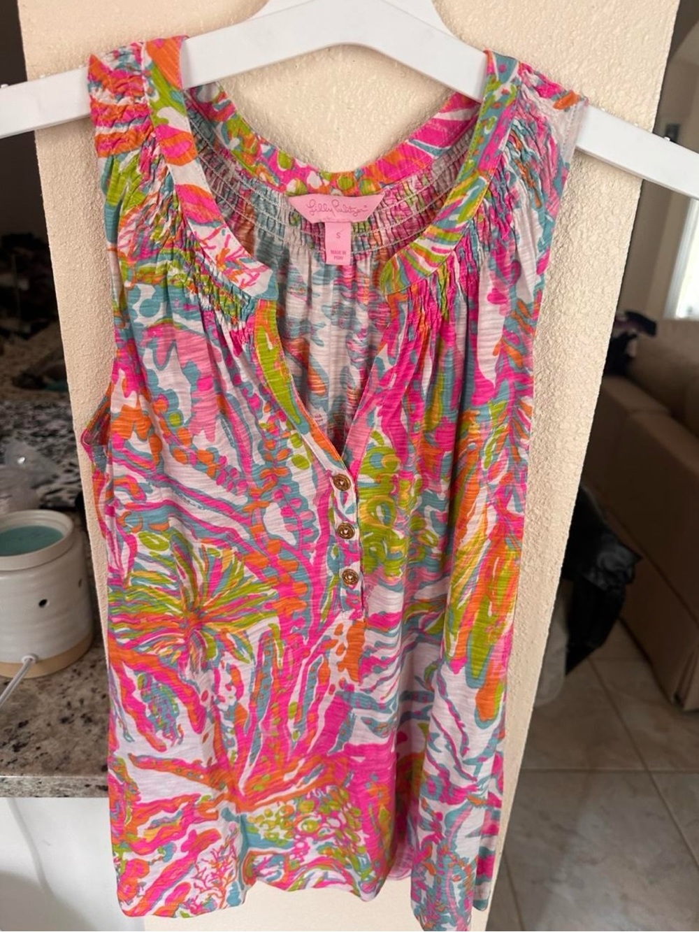 Lilly Pulitzer Pink Multicolor Printed Sleeveless Tank